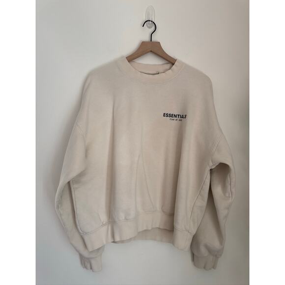 Essentials Fear Of God Off White/Cream Crewneck Sweatshirt in -M - Picture 2 of 8